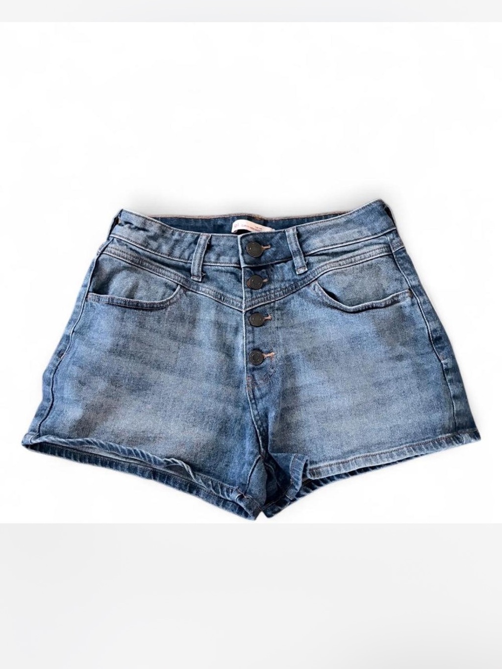 SO Women’s Button-Front Denim Shorts - Light Blue
